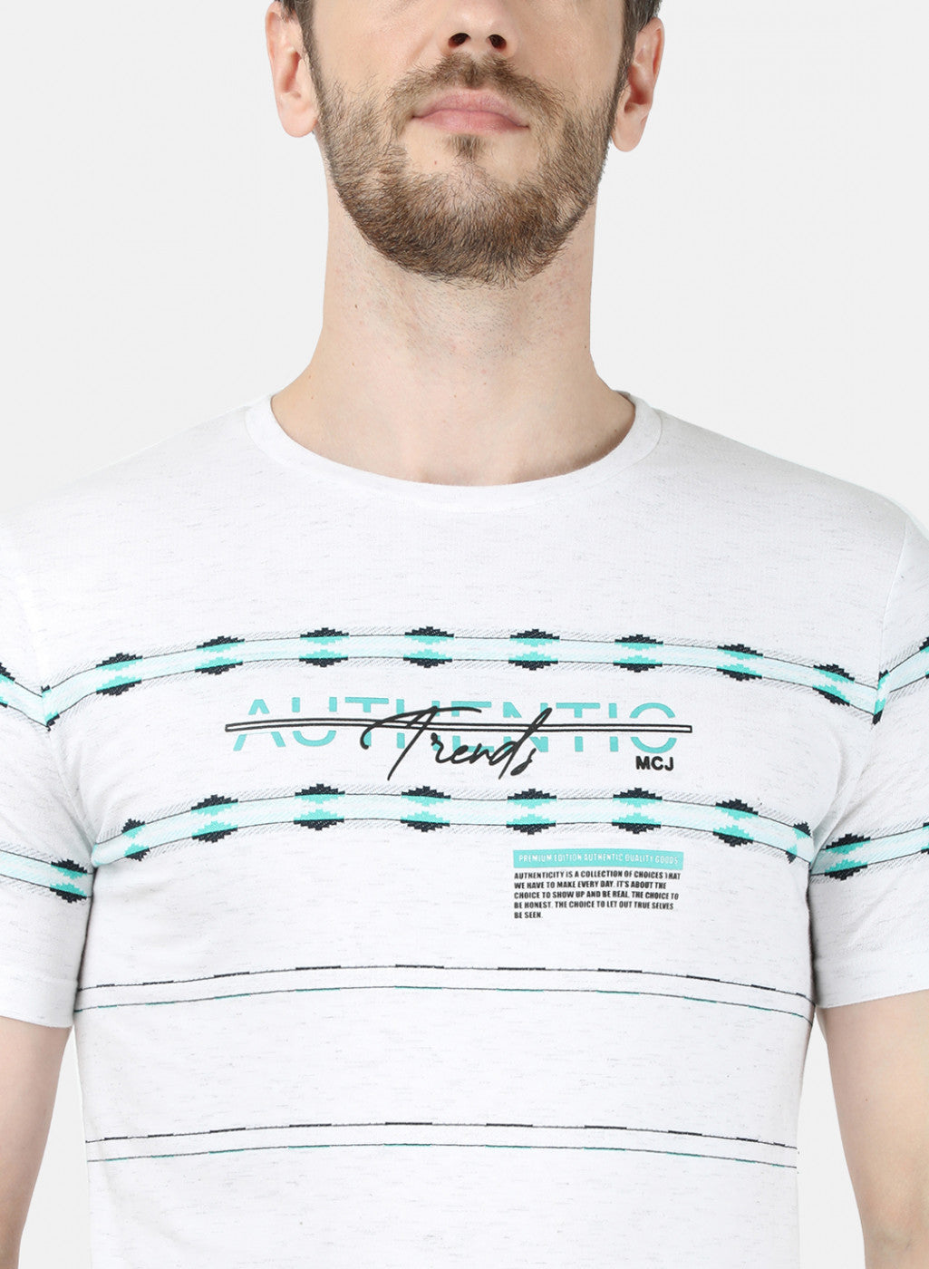 Mens Grey Jaquard T-Shirt