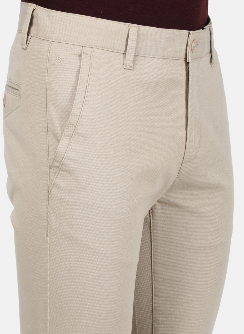 Mens Beige Slim Trouser