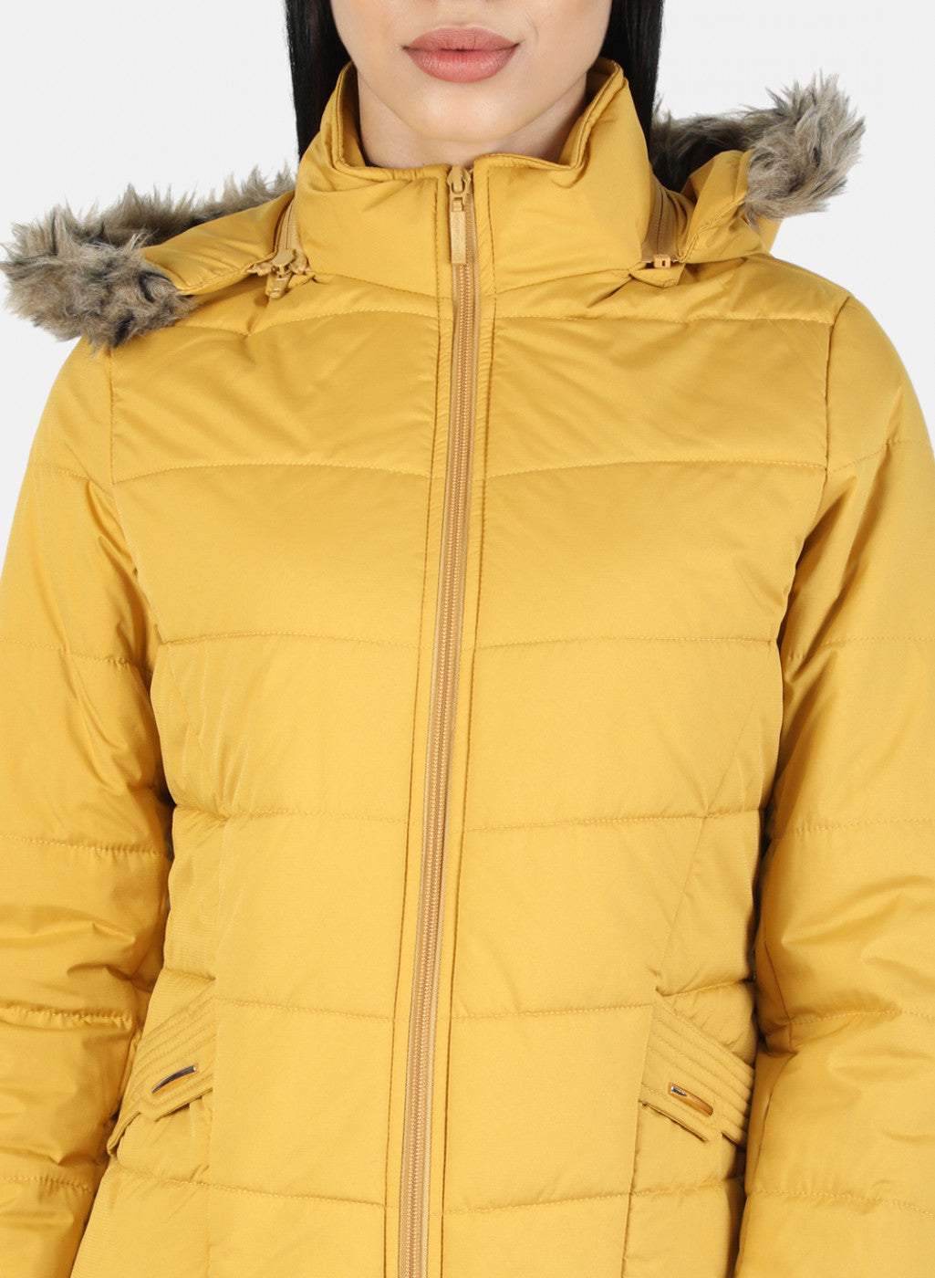 Women Mustard Plain Jacket