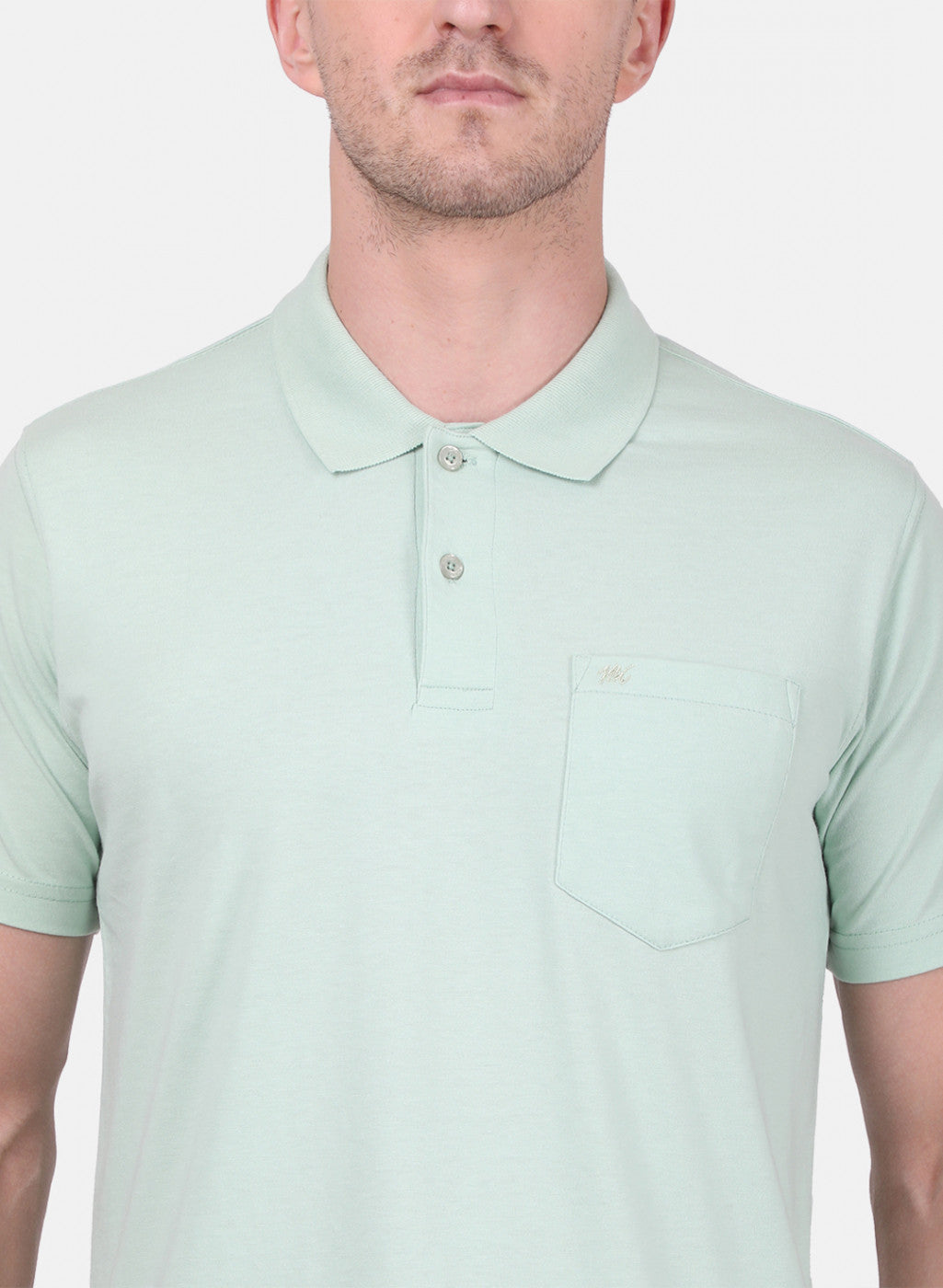 Mens Light Green Plain T-Shirt
