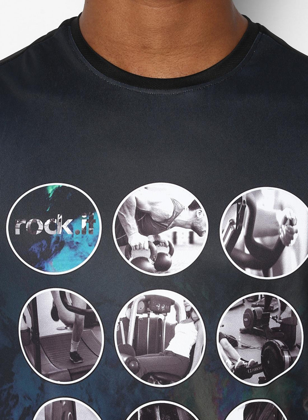 Rockit NAvy Blue Round Neck Smart Fit T-Shirt