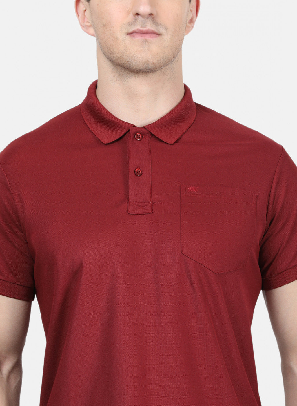 Mens Maroon Plain T-Shirt