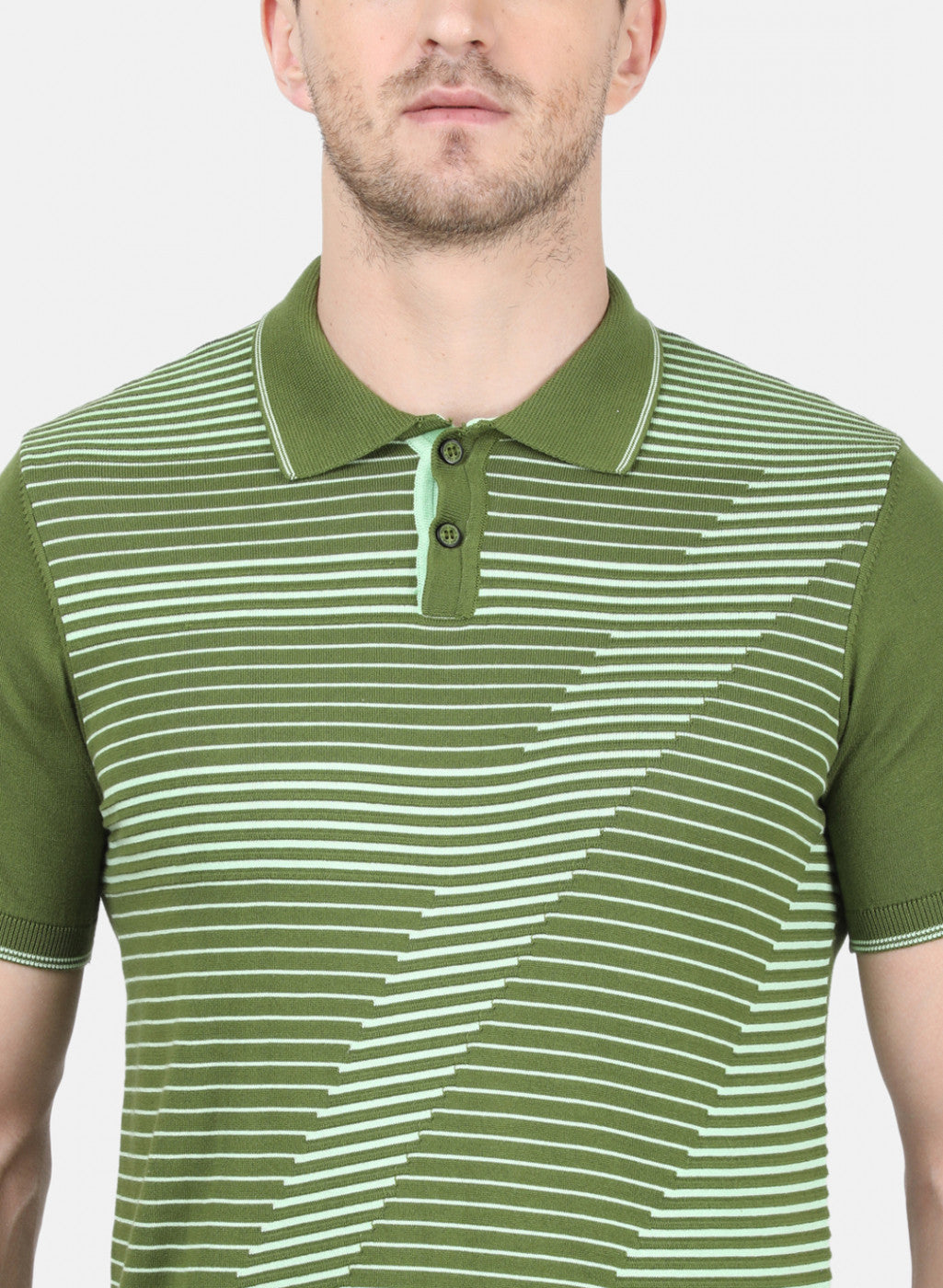 Mens Green Plain T-Shirt