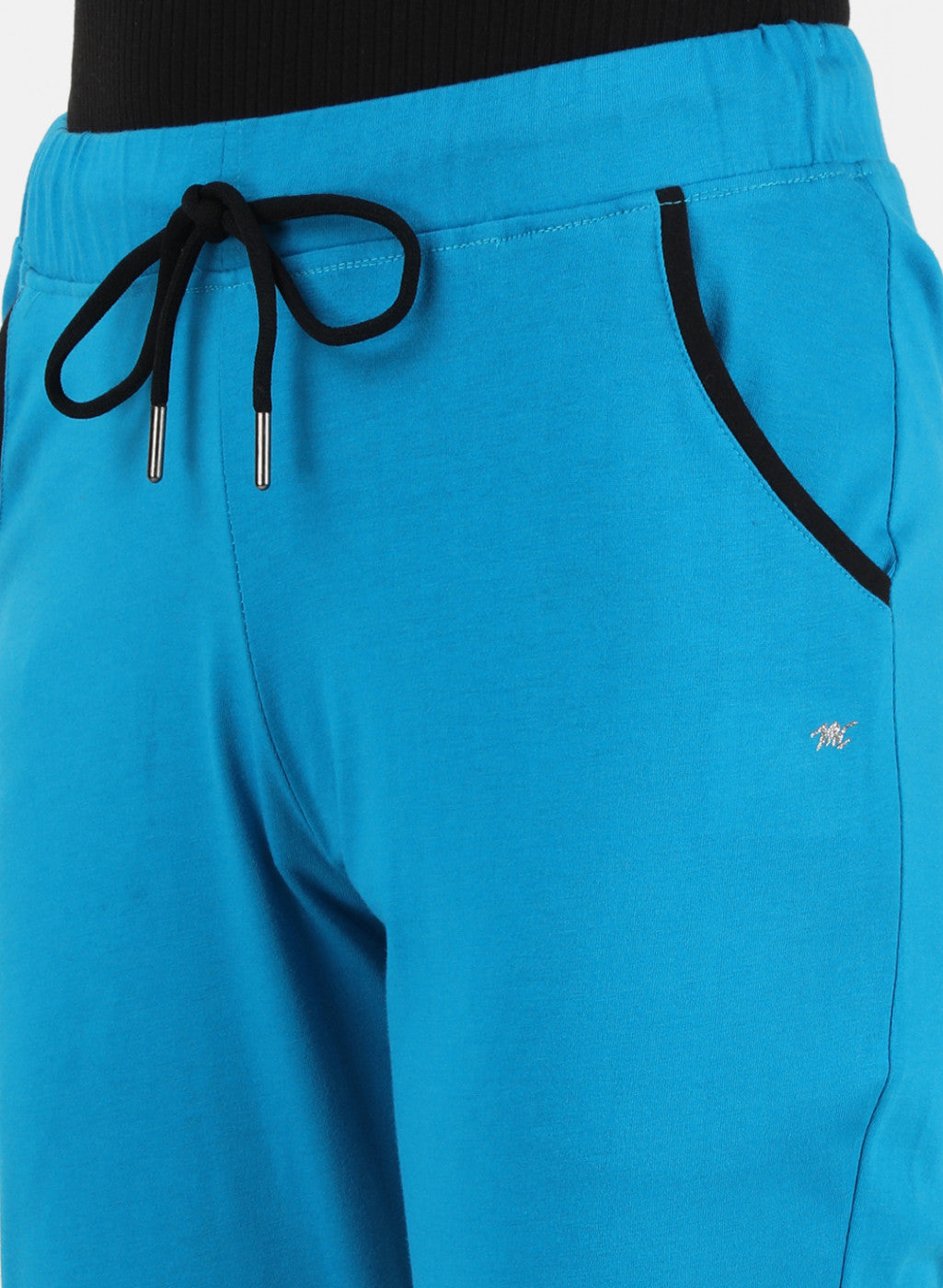 Womens Blue Regular Capri
