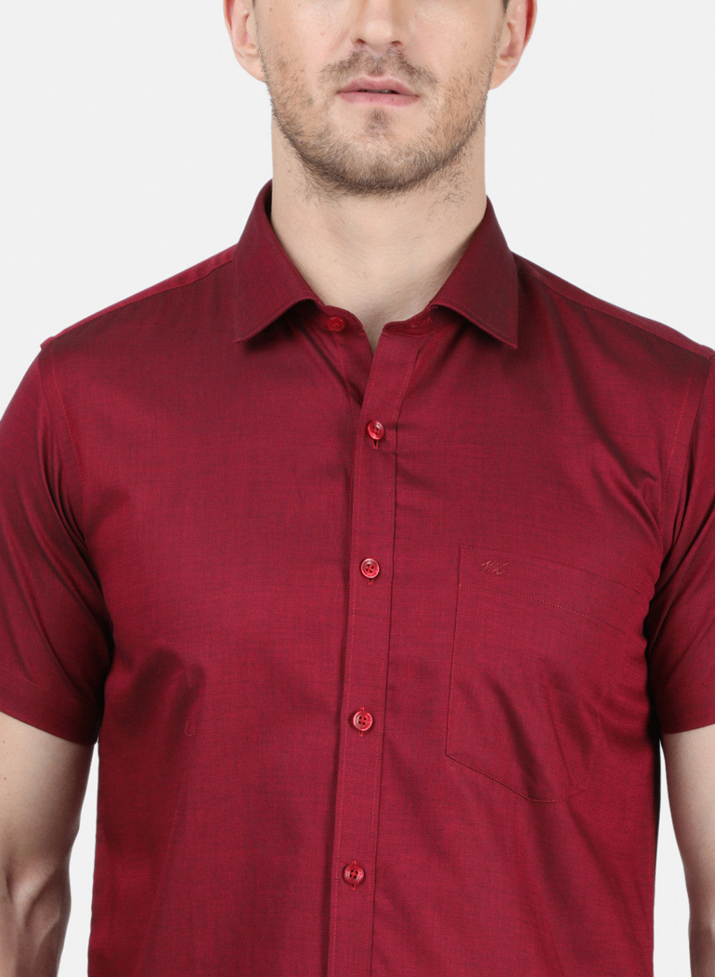 Mens Maroon Printed Shirt