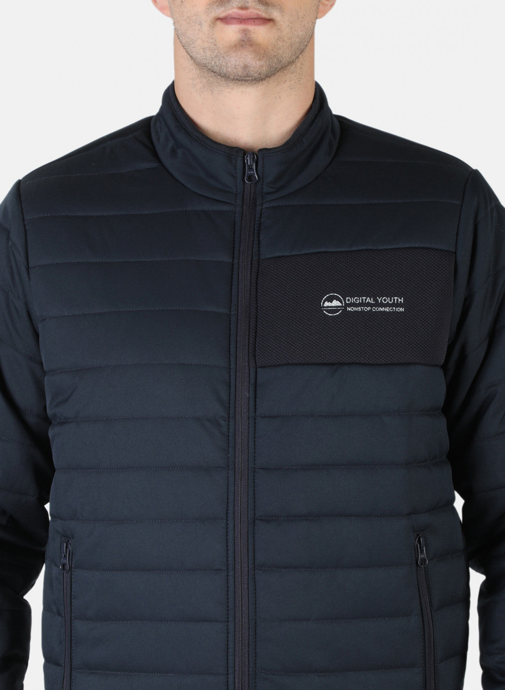 Men NAvy Blue Solid Jacket