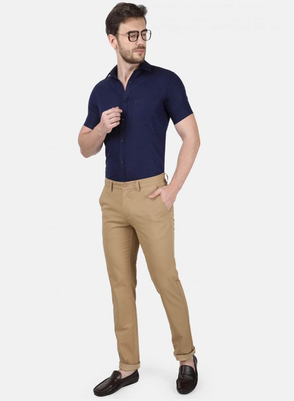 Mens Khaki Slim Trouser