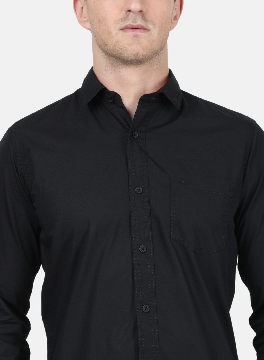 Mens Black Solid Shirt
