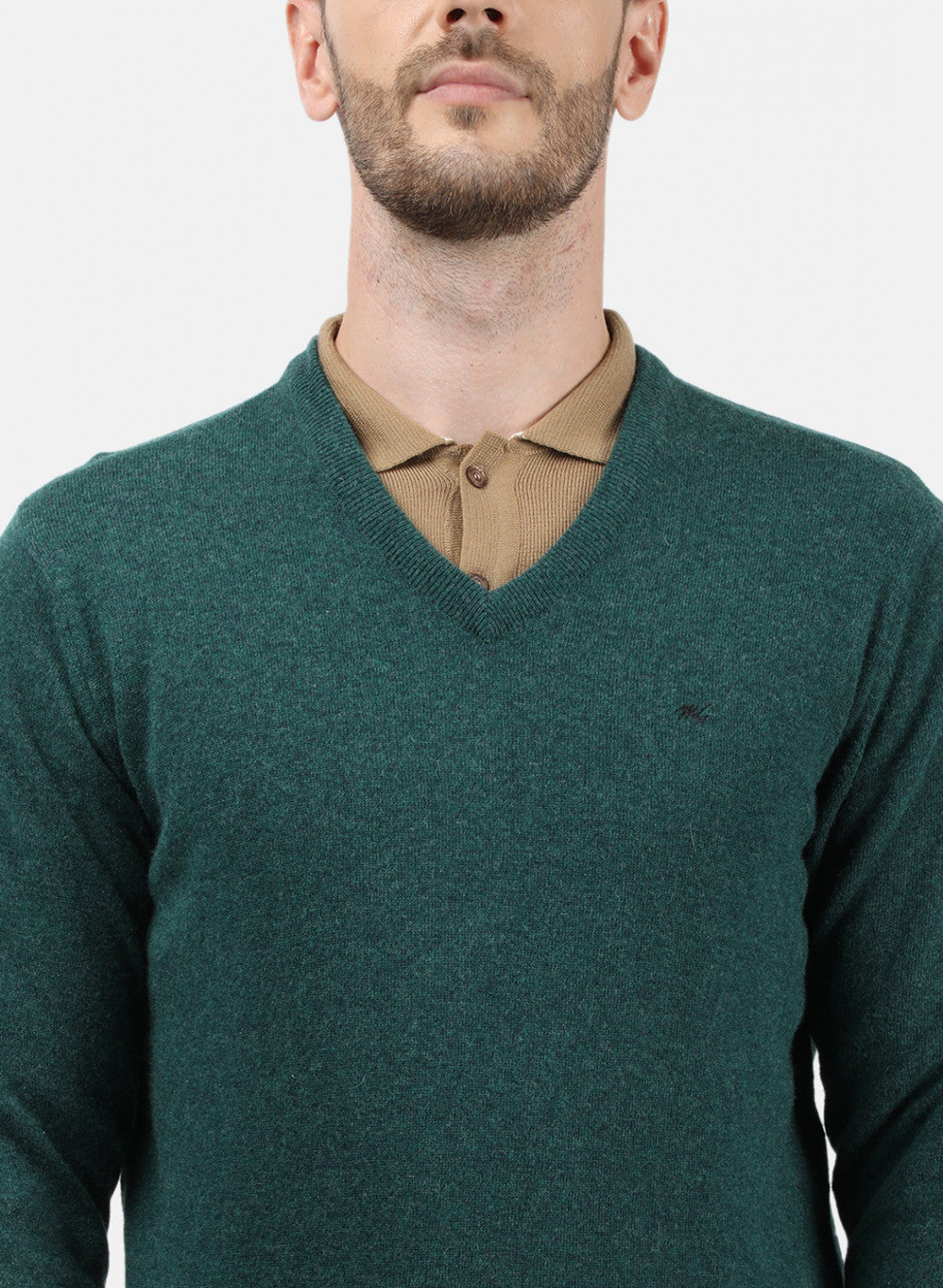 Men Green Solid Pullover
