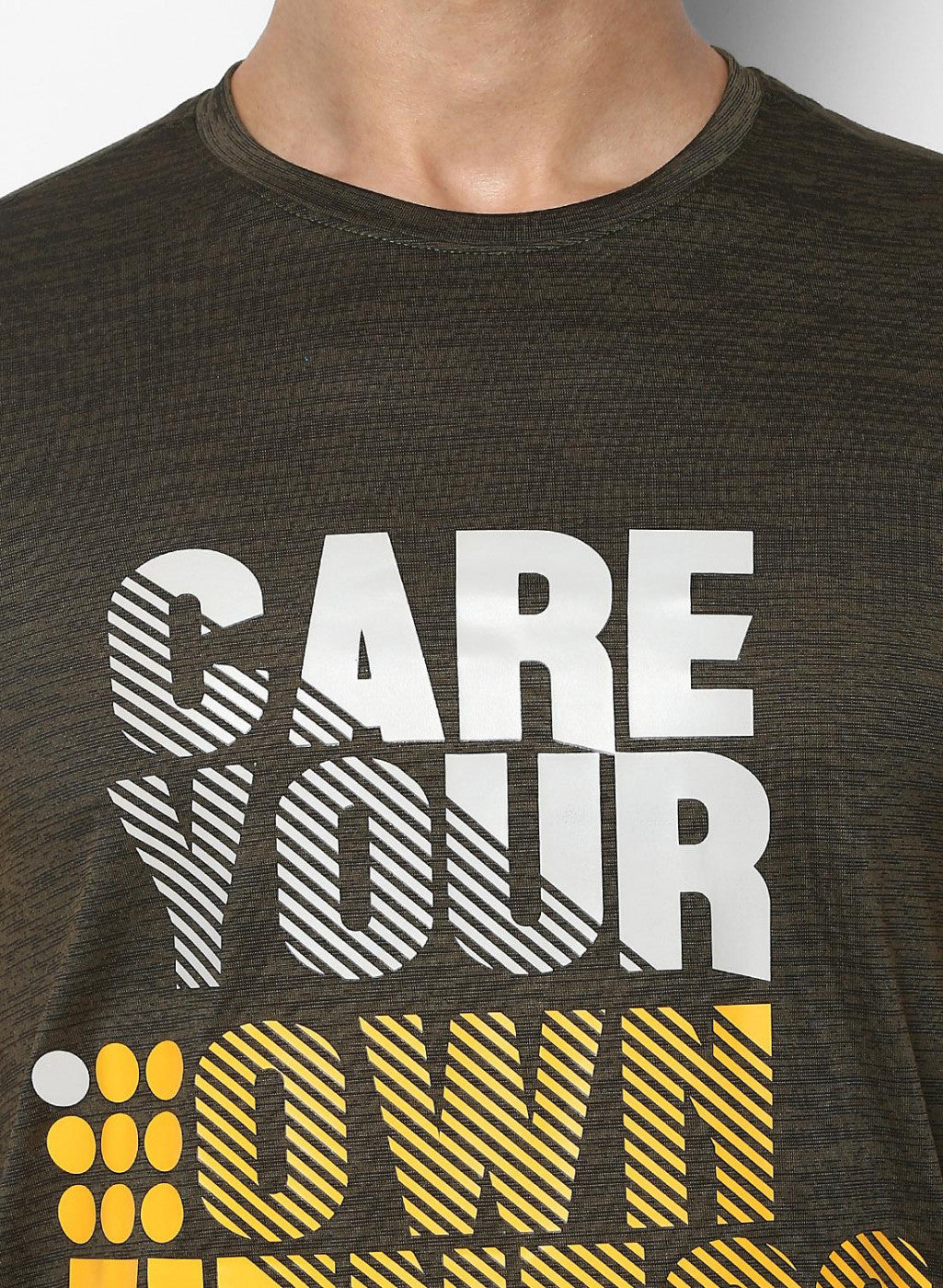 Rock.it Olive Round Neck Smart Fit T-Shirt