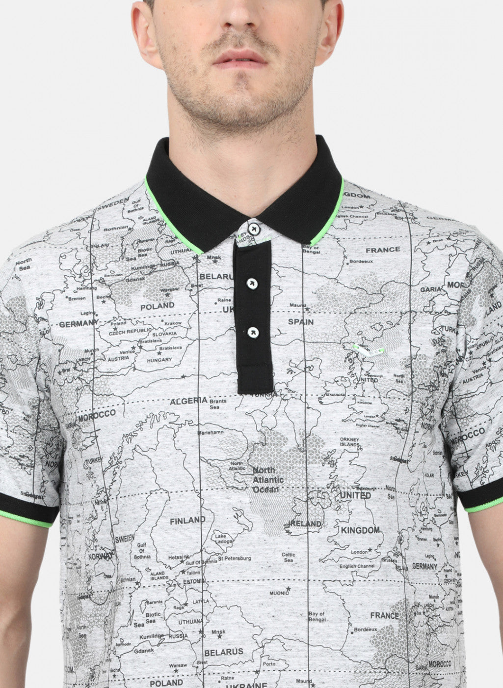 Mens Grey Printed T-Shirt