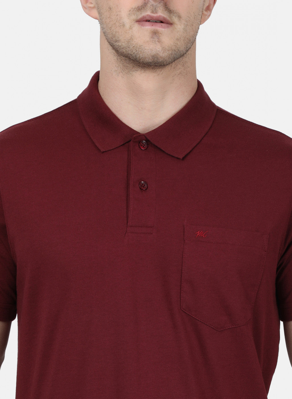 Mens Maroon Plain T-Shirt