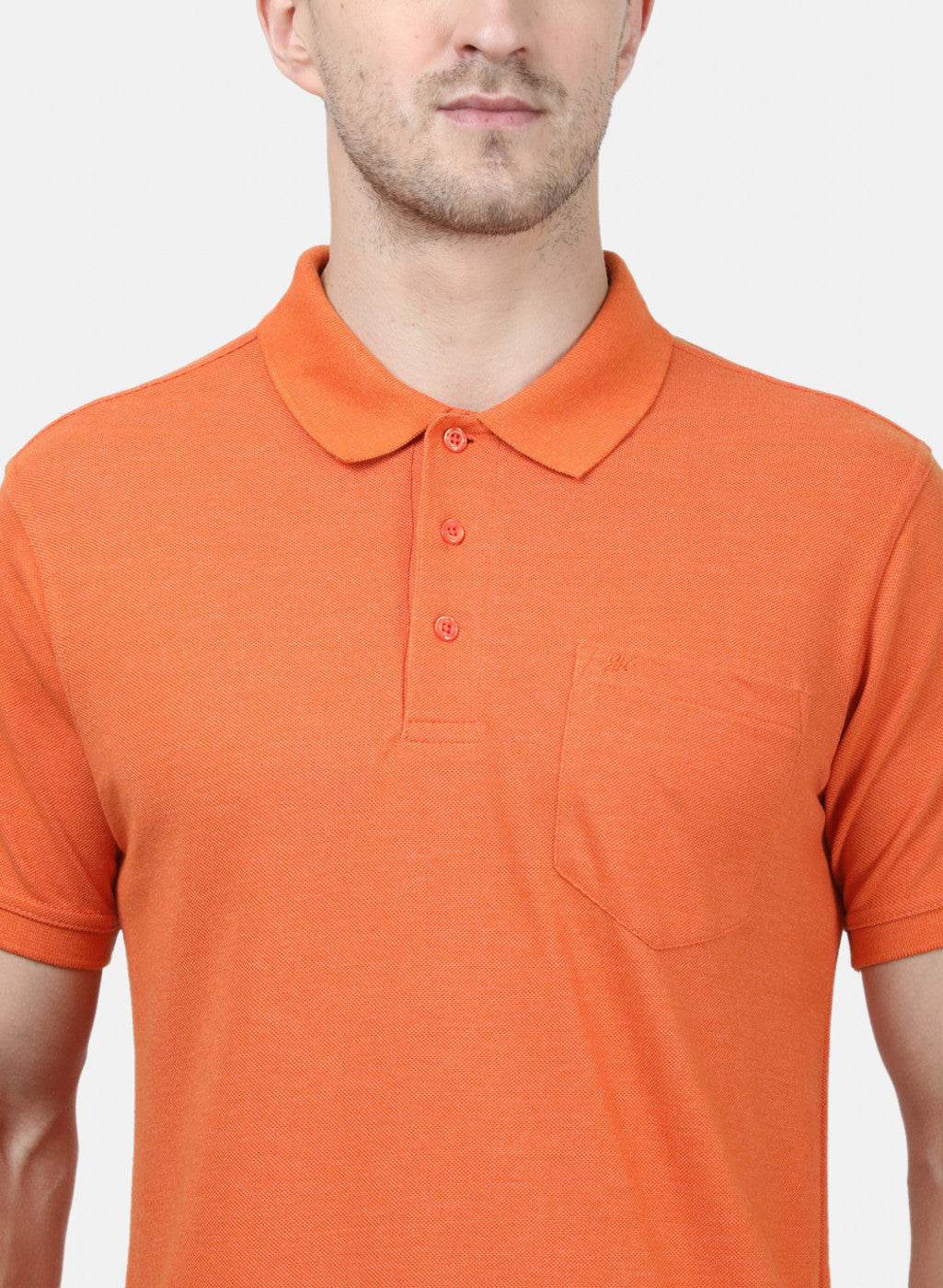 Mens Orange Plain T-Shirts