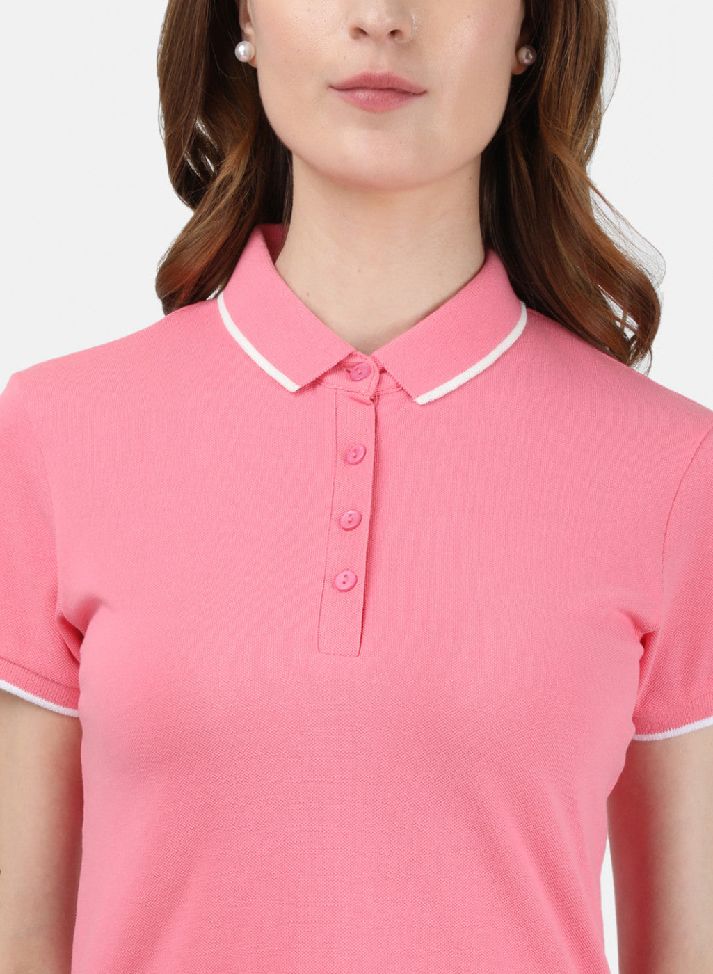 Womens Light Pink Plain T-Shirt