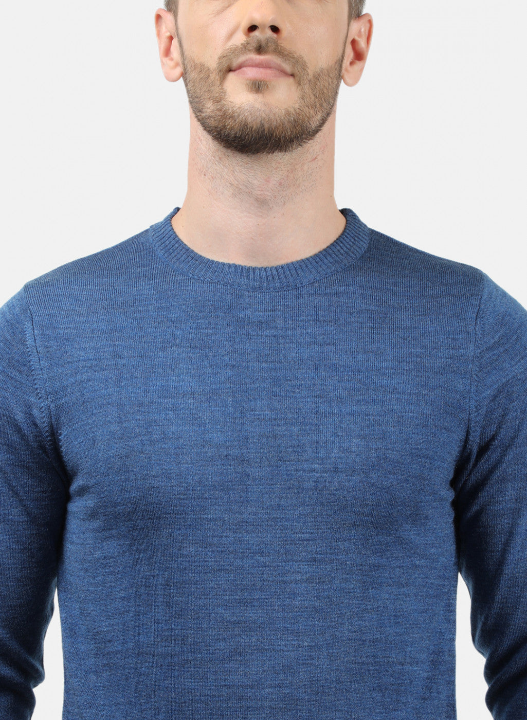 Men Blue Solid Pullover