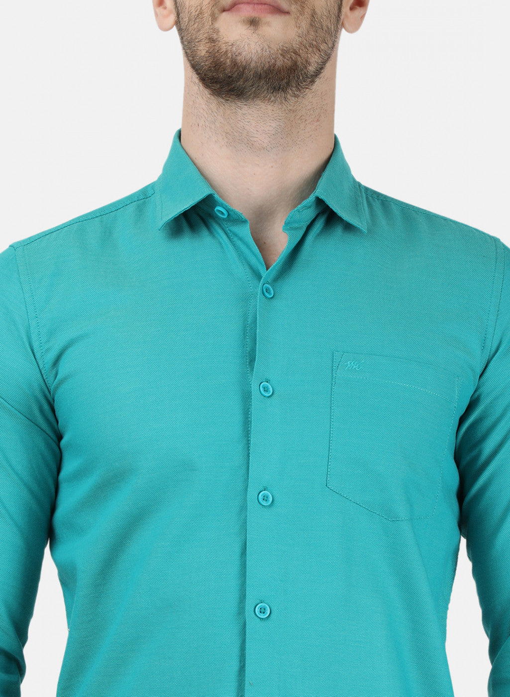 Mens Sea Green Solid Shirts