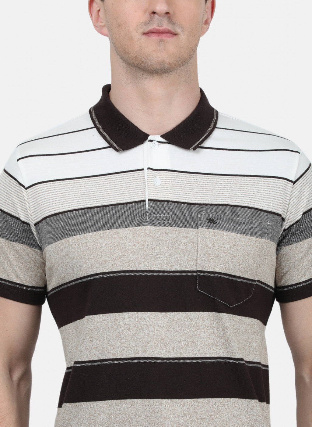 Mens Beige Stripe T-Shirt