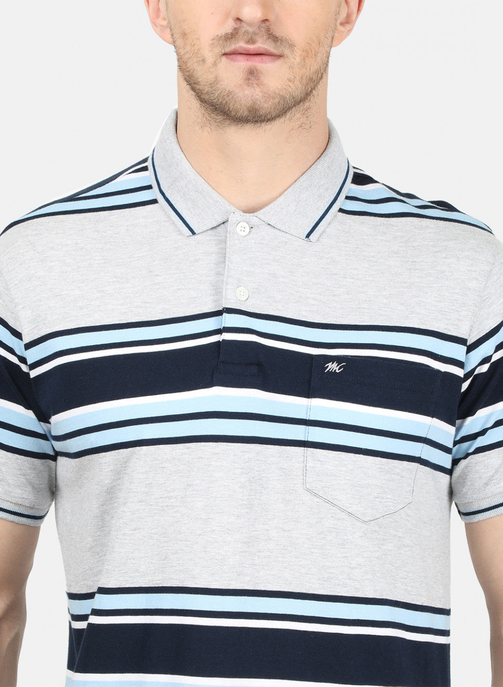 Mens Grey Stripe T-Shirt