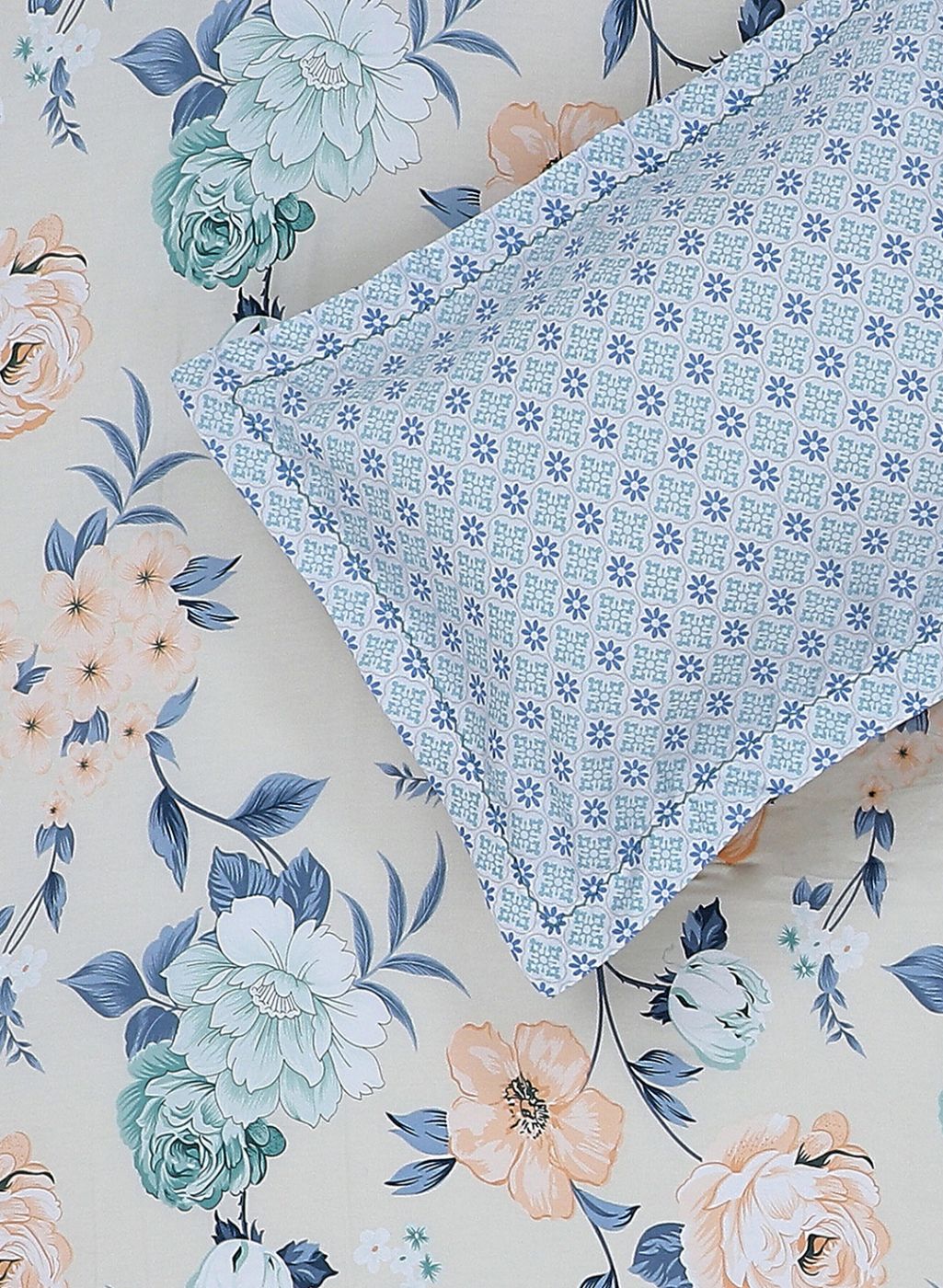 200TC Pure Cotton Queen Bedsheet with 2 Pillow Covers