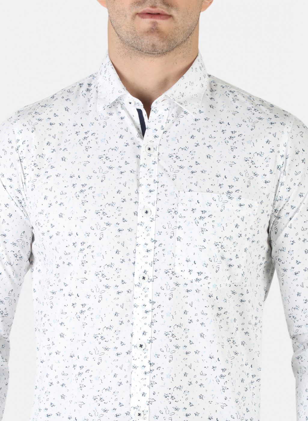 Men White Printed Shirt