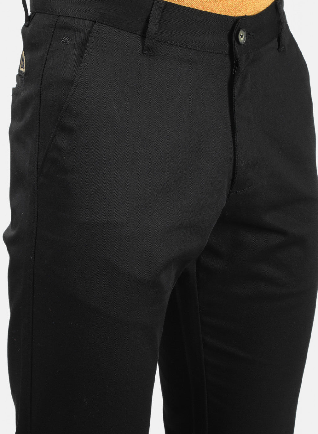 Men Black Plain Trousers
