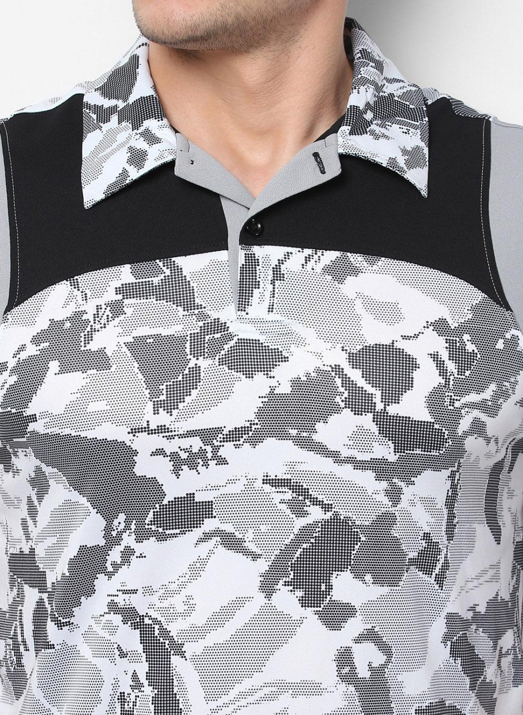 Rock.it White Black Collar Smart Fit T-Shirt