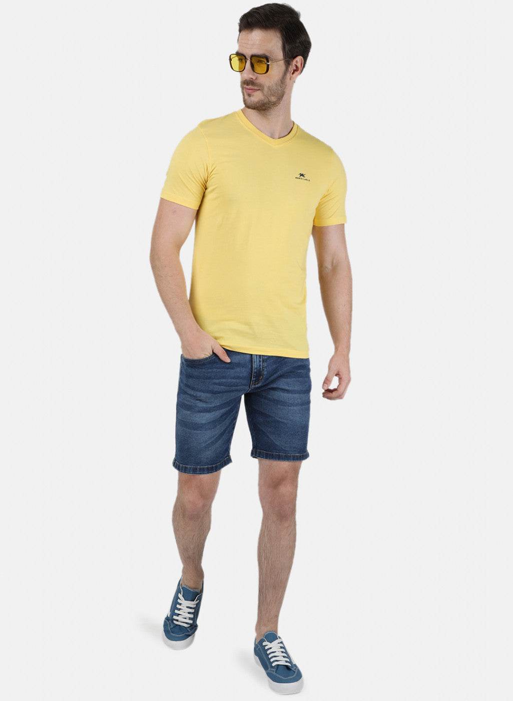 Mens Multi Color Plain T-Shirt
