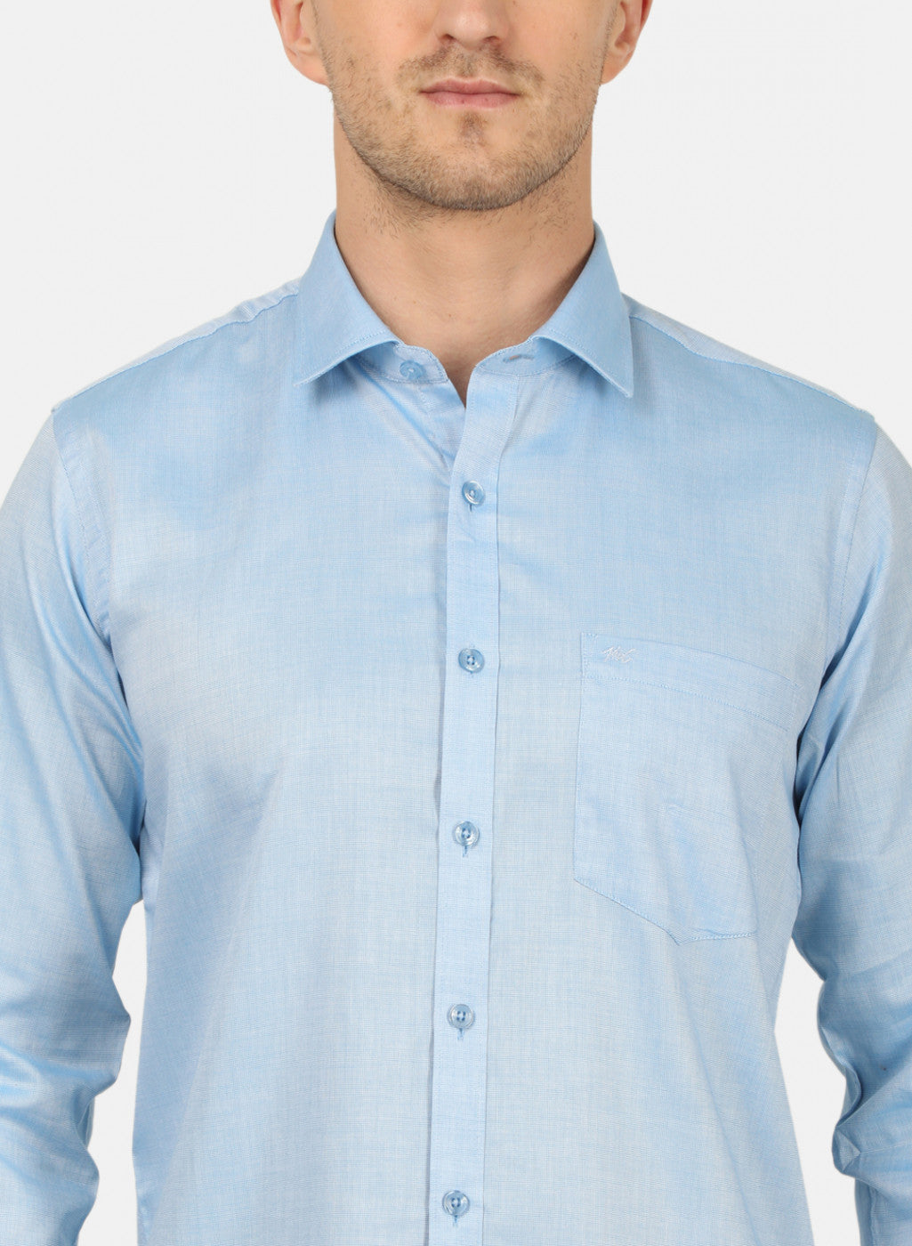 Mens Blue Printed Shirt
