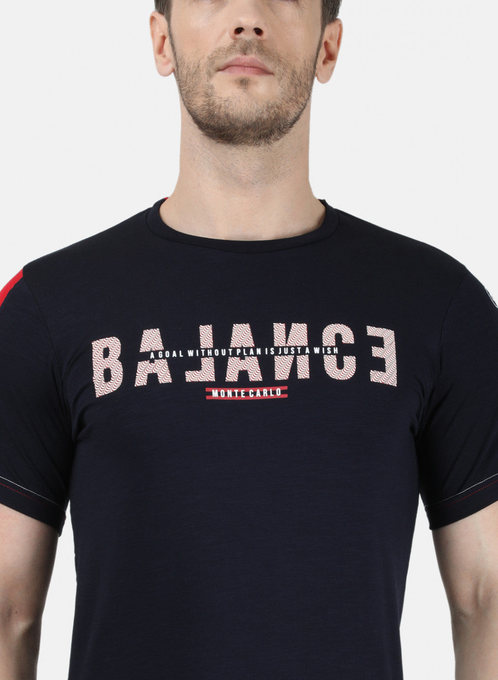 Mens NAvy Blue Printed T-Shirt