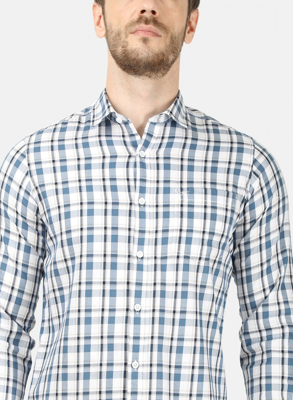 Mens Blue Check Shirt