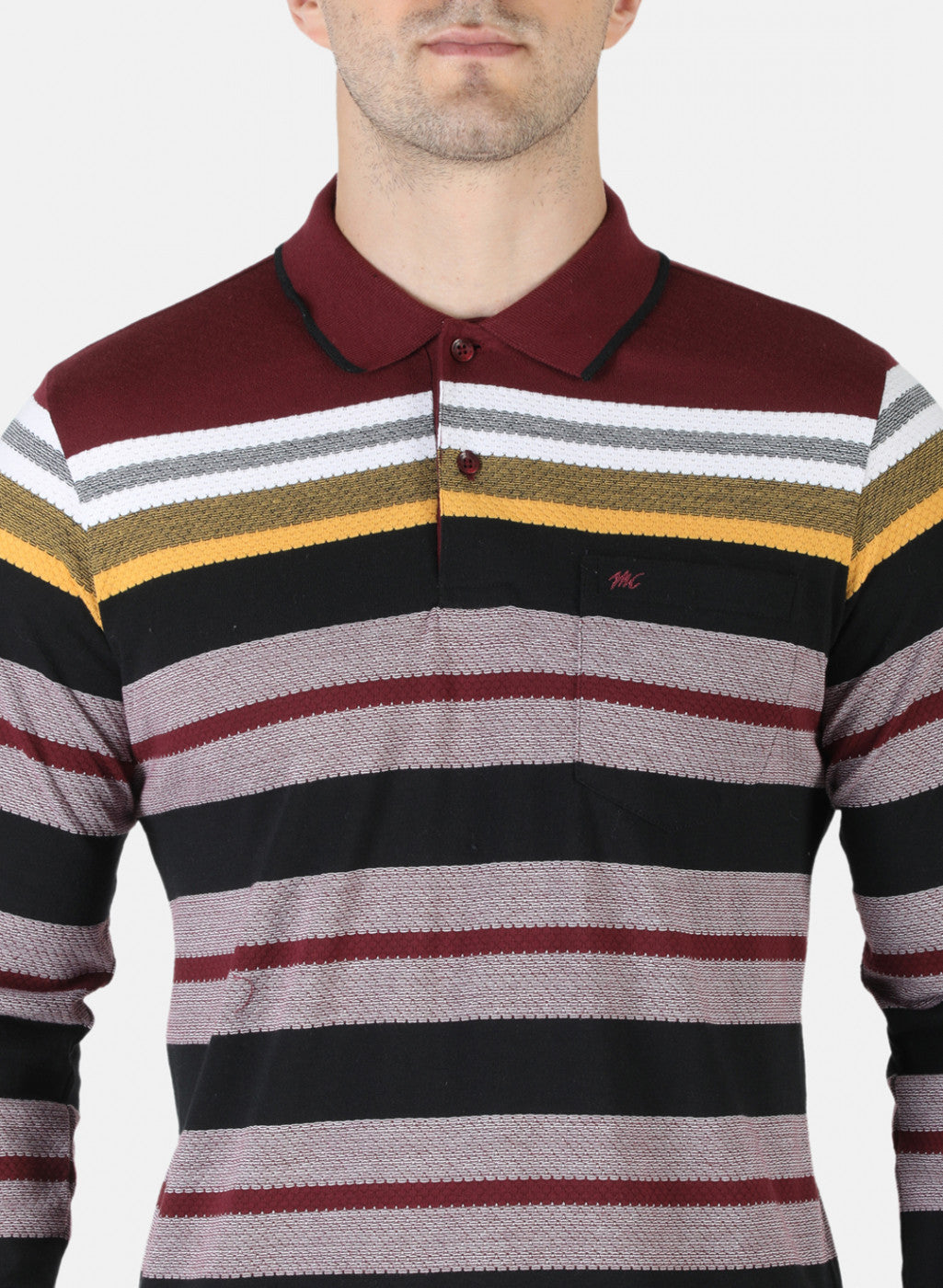 Men Maroon Stripe T-Shirt