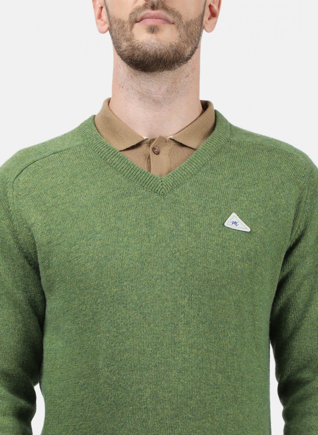 Men Green Solid Pullover