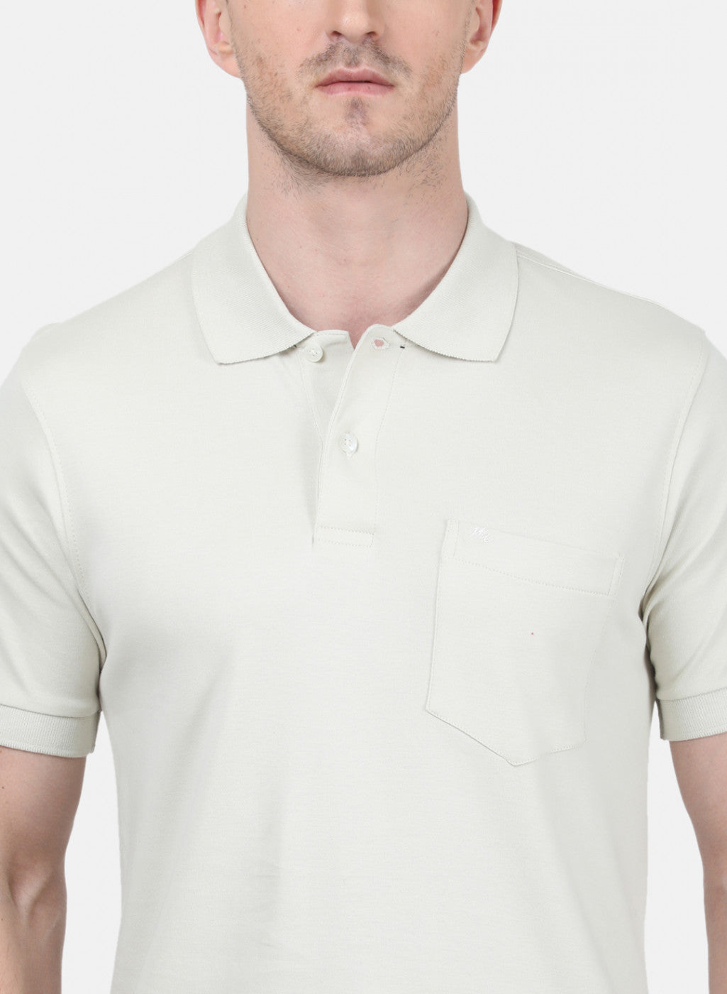 Mens Cream Plain T-Shirt