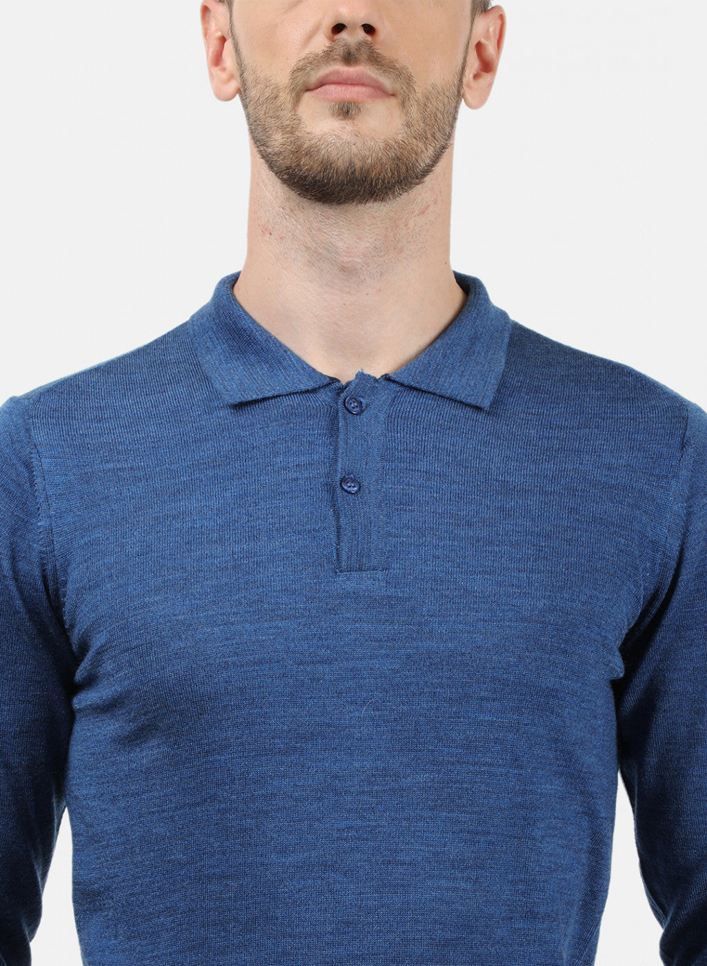 Men Blue Collar T-Shirt