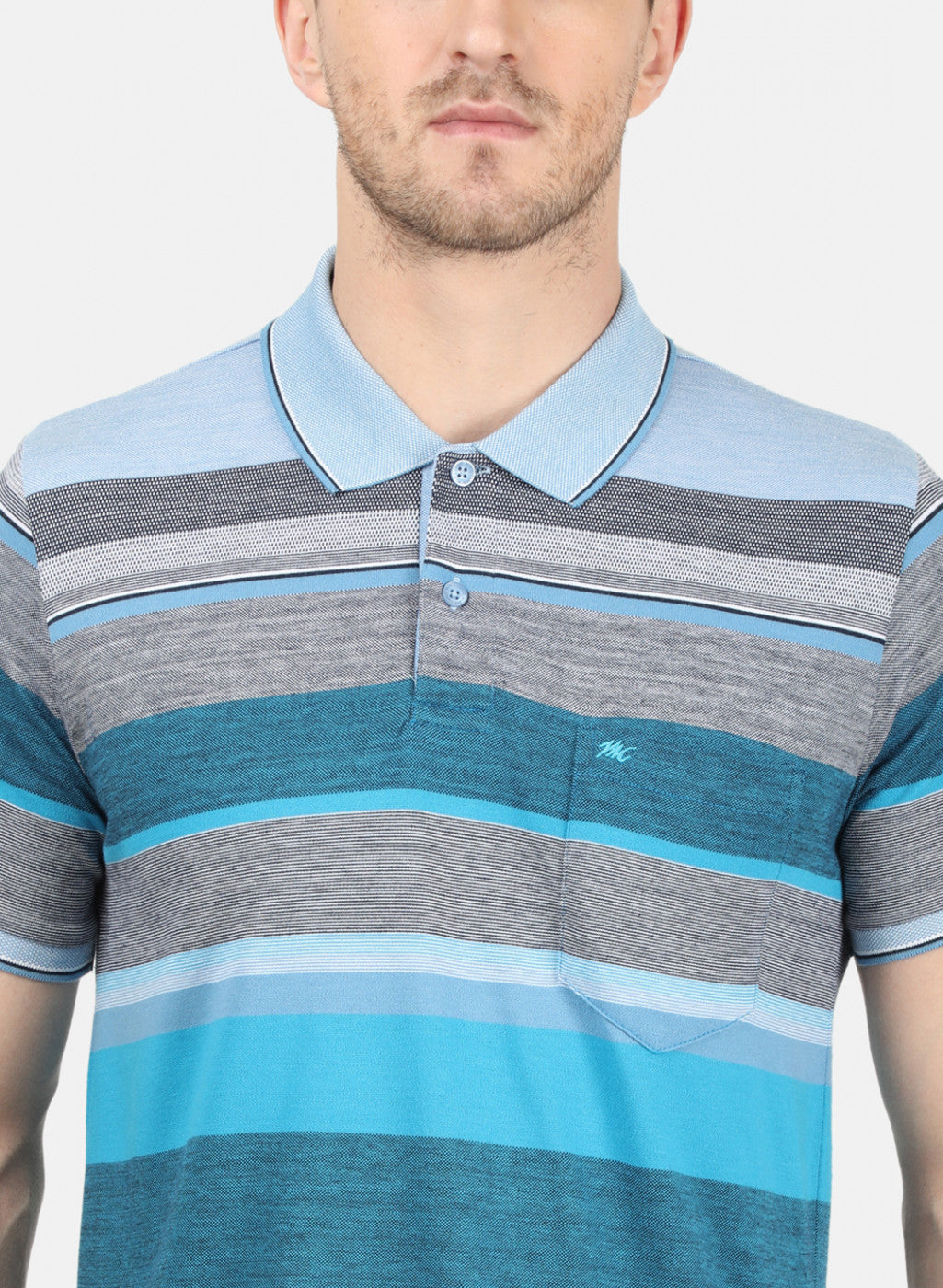 Mens Sky Blue Stripe T-Shirt
