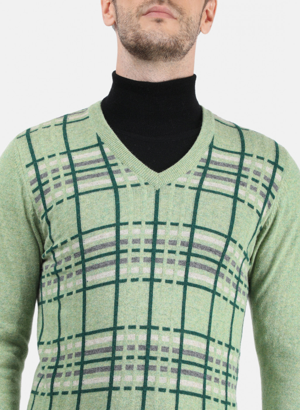 Men Green Solid Pullover