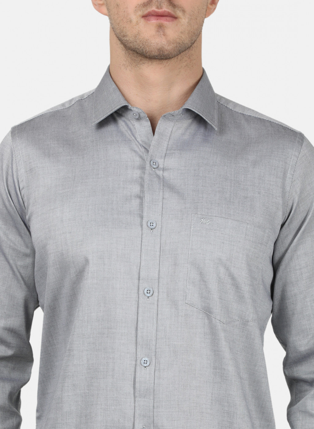 Mens Grey Printed Shirt
