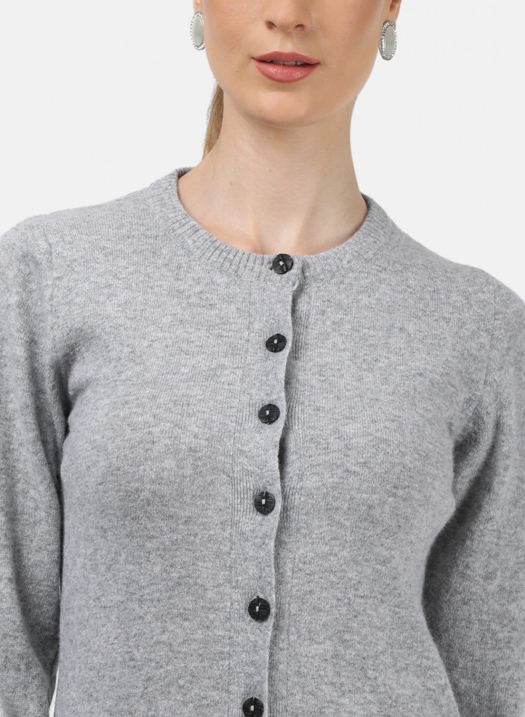 Women Grey Solid Cardigan
