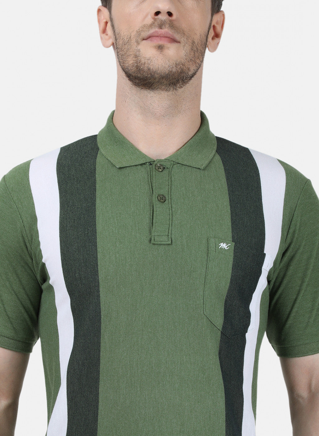 Mens Green Stripe T-Shirt