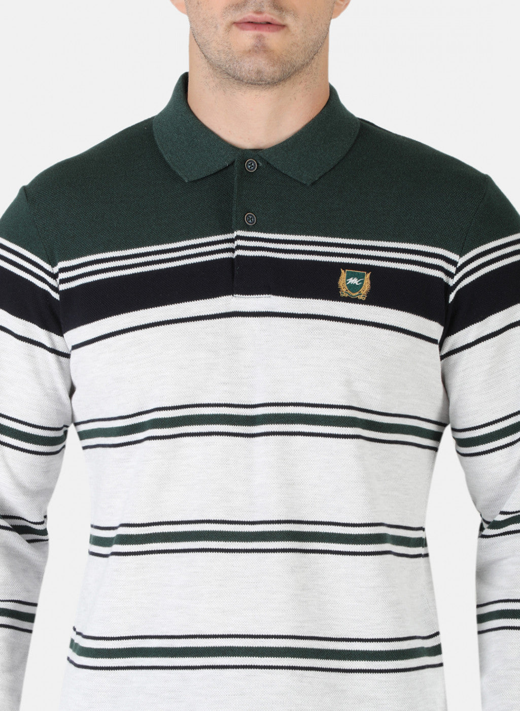 Men Green Stripe T-Shirt