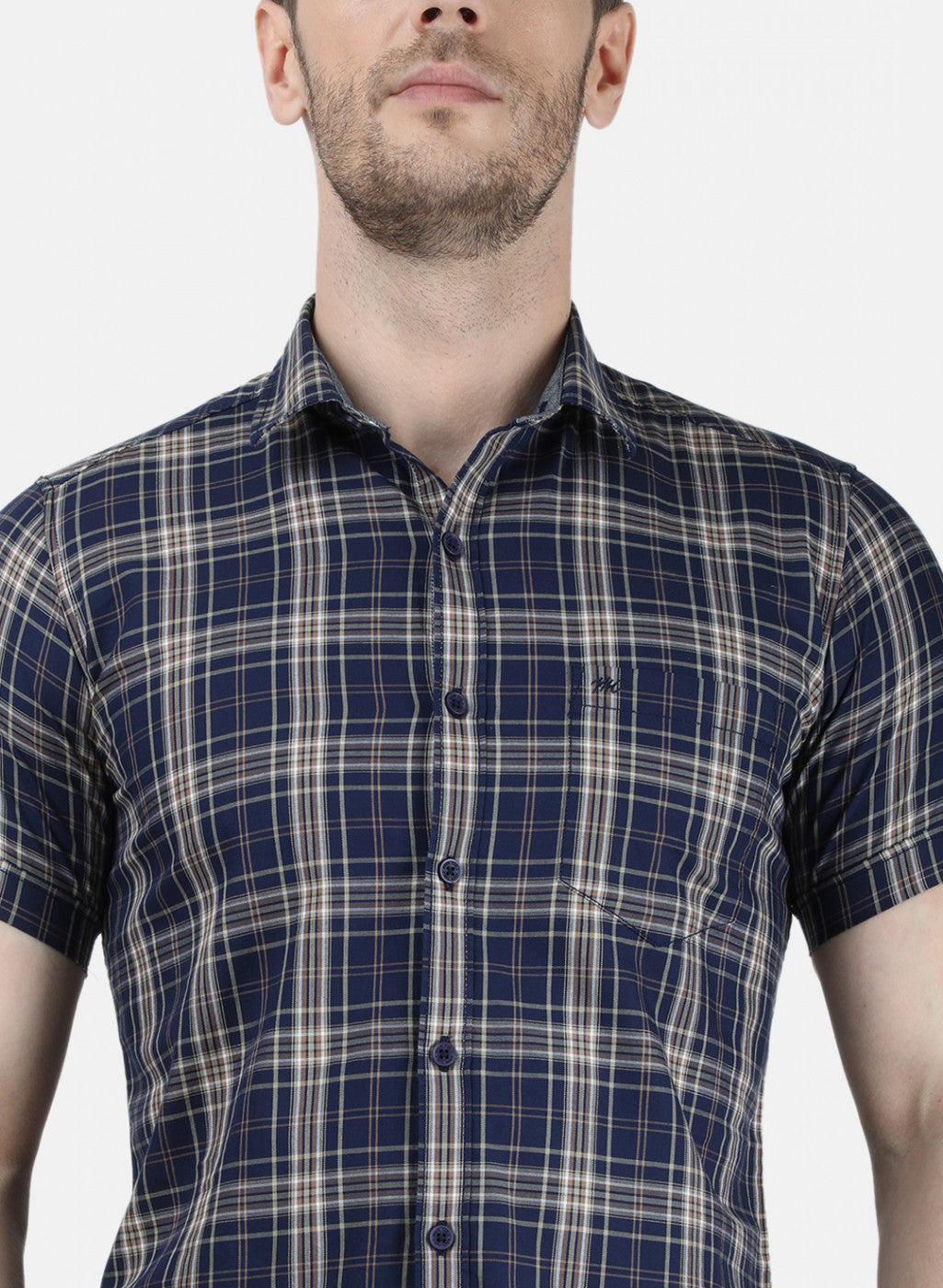 Mens NAvy Blue Check Shirt