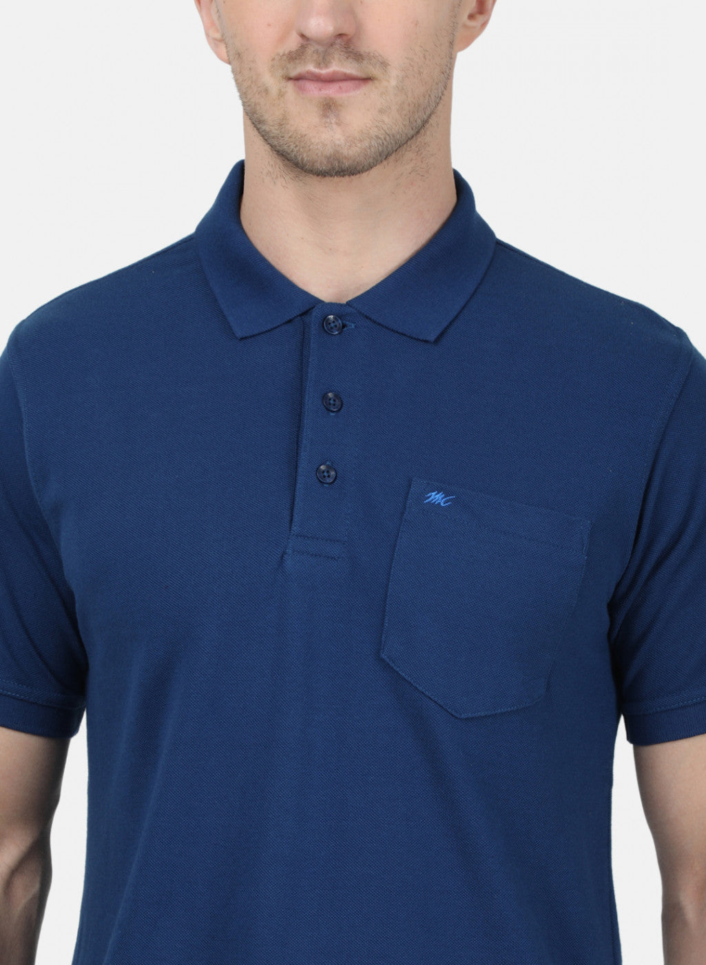 Mens Blue Plain T-Shirt