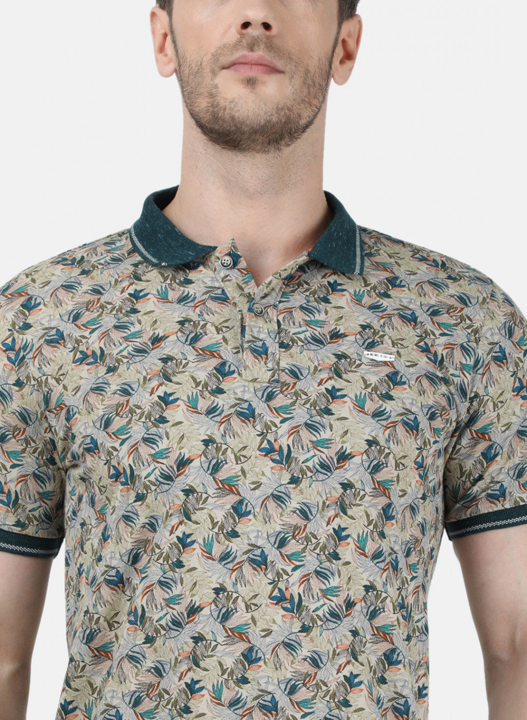 Mens Beige Printed T-Shirt