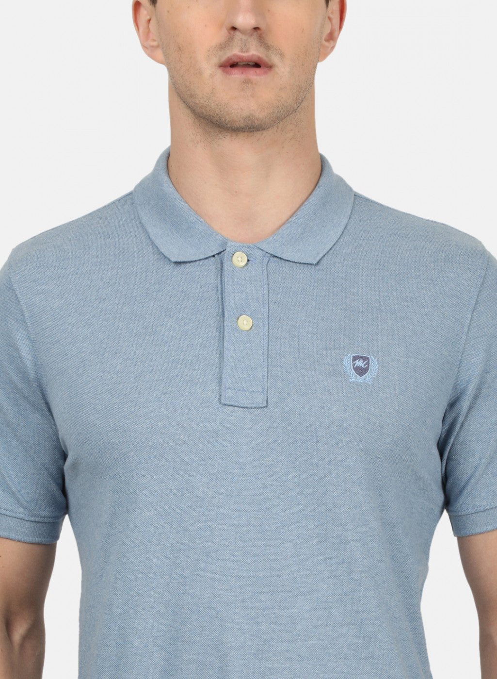 Mens Blue Plain T-Shirt