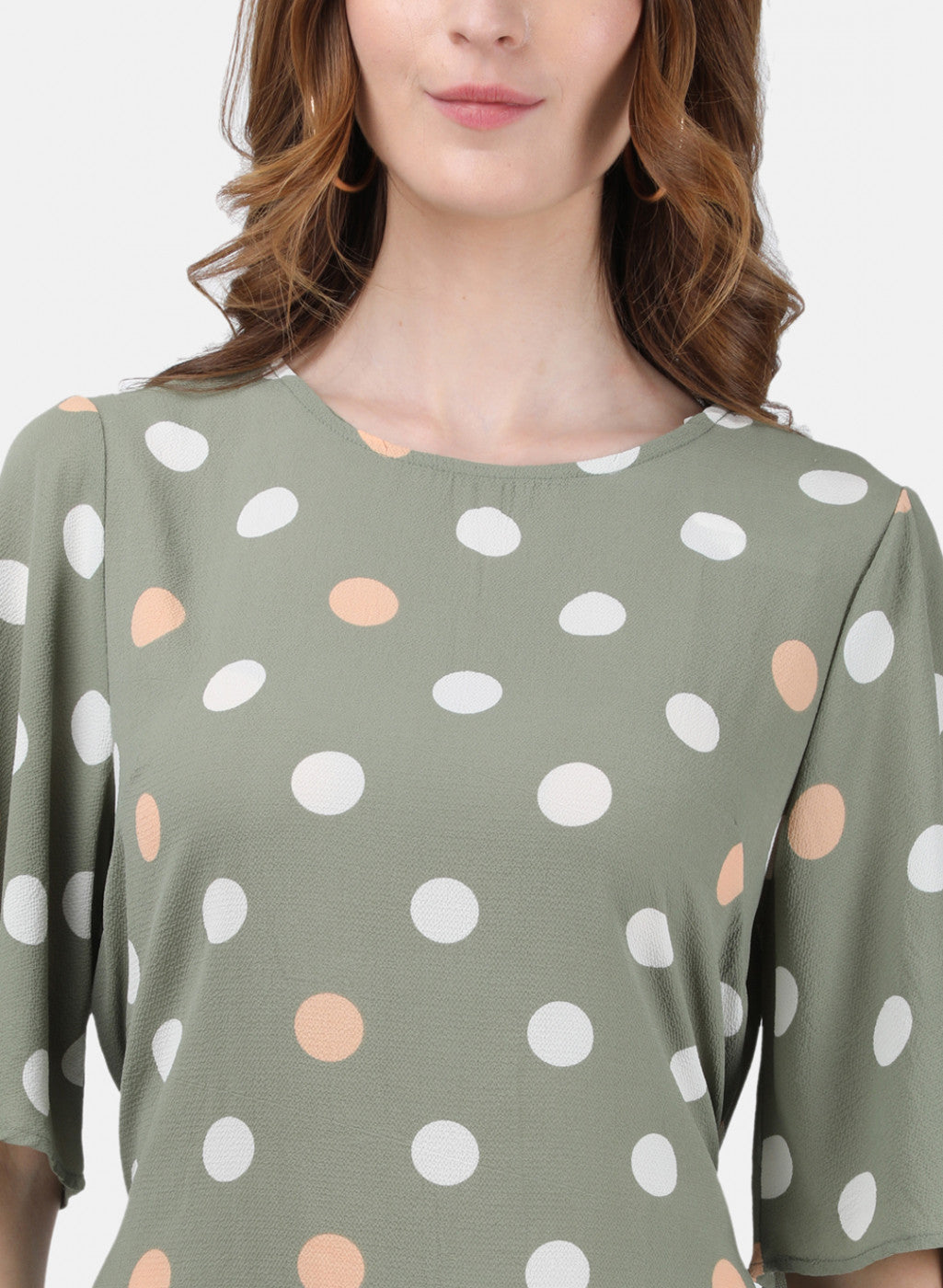 Womens Light Green Printed Top