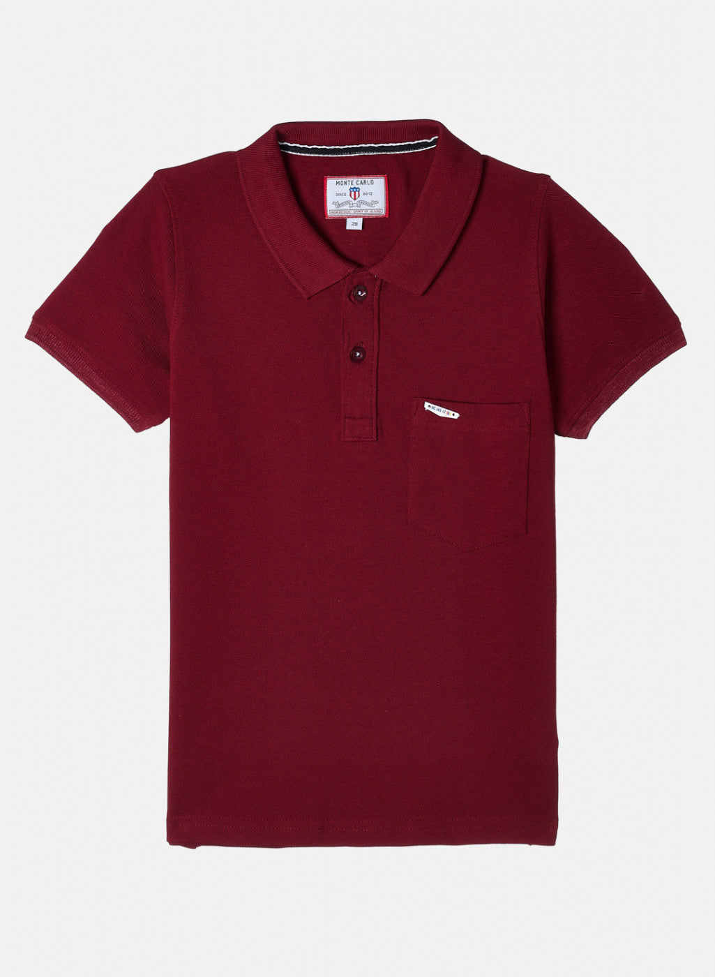 Boys Maroon Plain T-Shirt