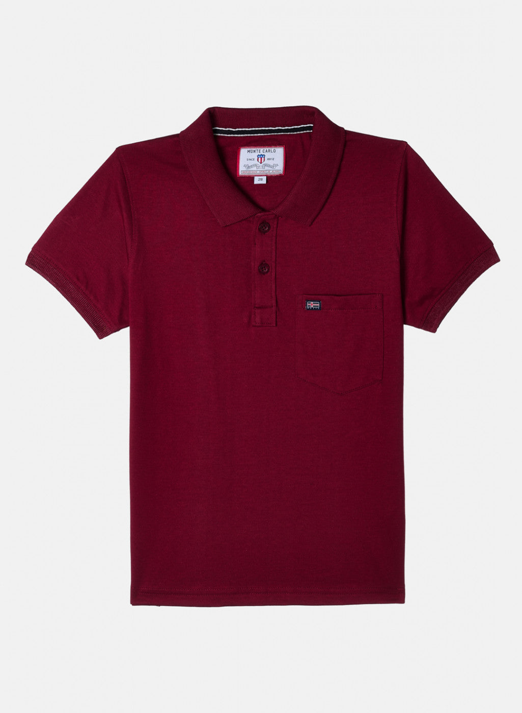 Boys Maroon Plain T-Shirt