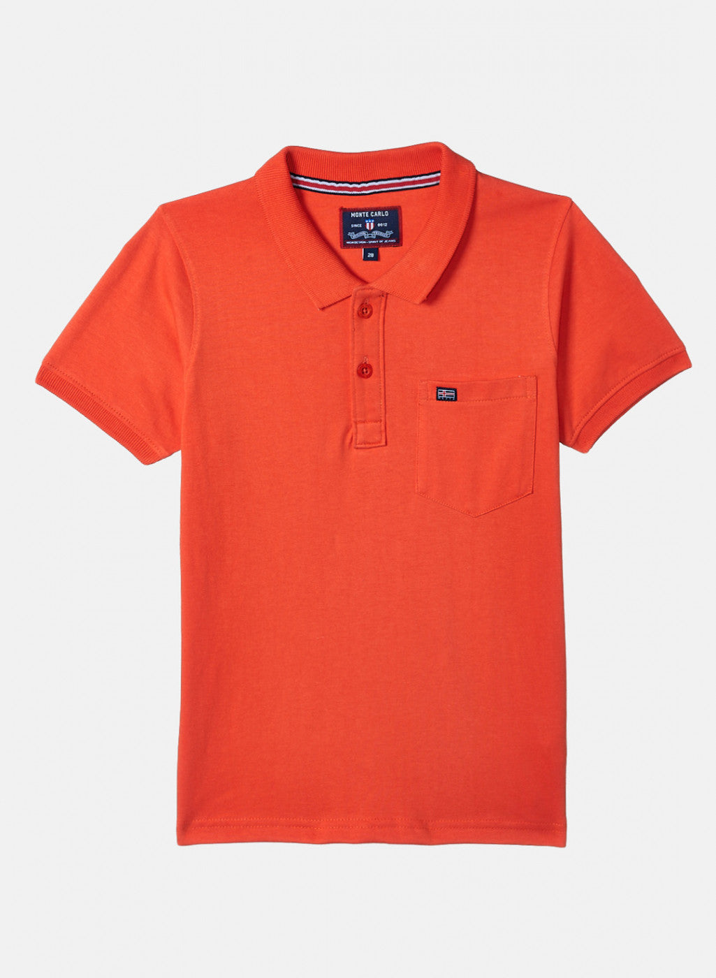 Boys Orange Plain T-Shirt