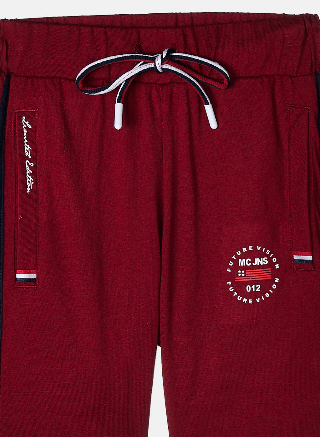 Boys Maroon Plain Bermuda