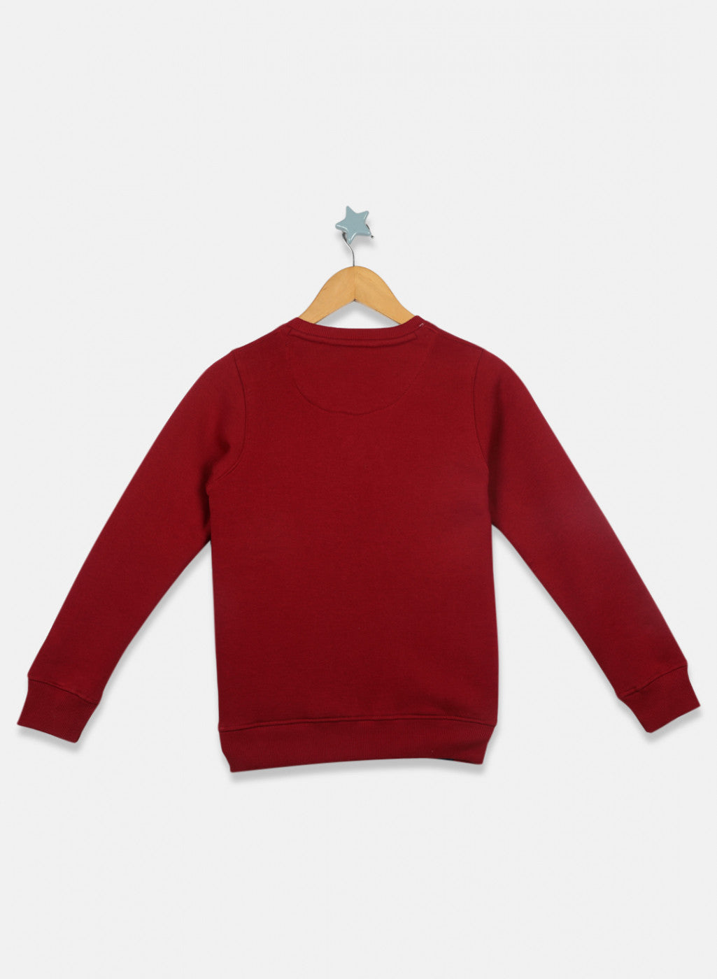 Boys Maroon Printed Sweatshirt